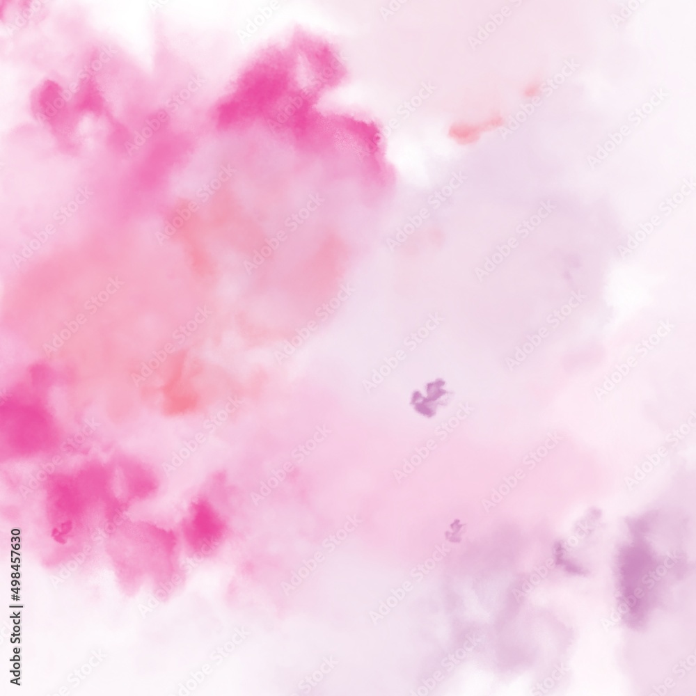 Pink watercolor Japanese illustration for your design 