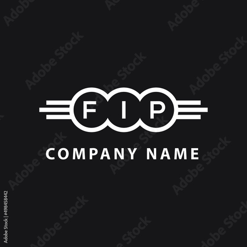 FIP letter logo design on black background. FIP creative circle letter logo concept. FIP letter design.  photo