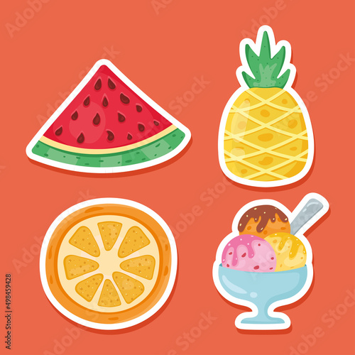 four summer vacations icons