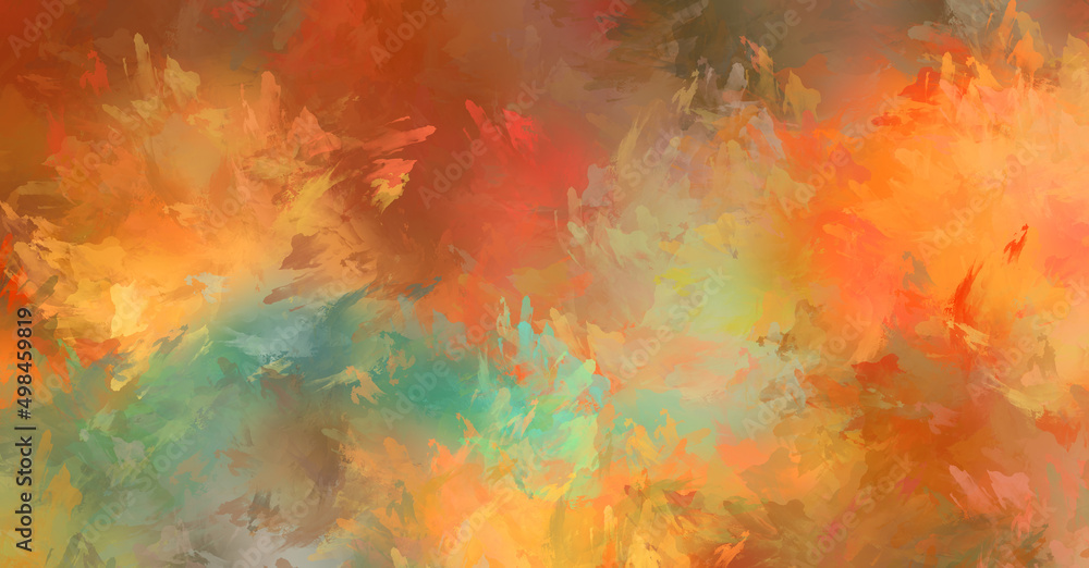 Fototapeta premium Brushed Painted Abstract Background. Brush stroked painting. Artistic vibrant and colorful wallpaper.
