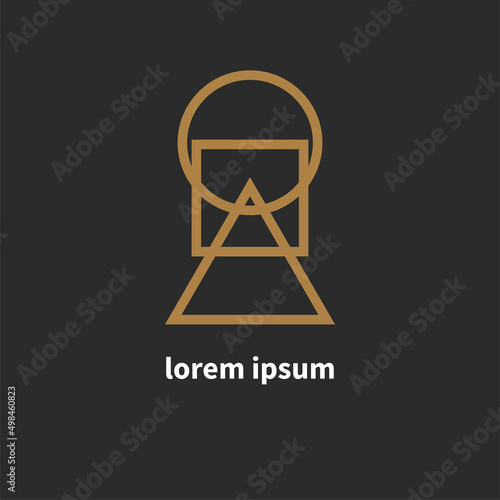 Geometric shapes, triangle, circle and square