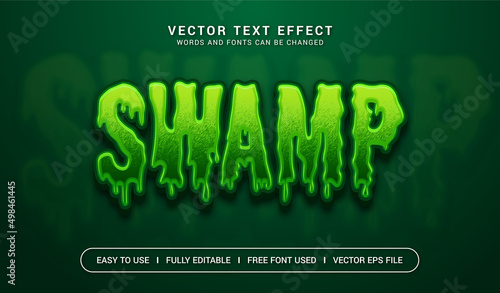 Swamp Editable Vector Text Effect. photo