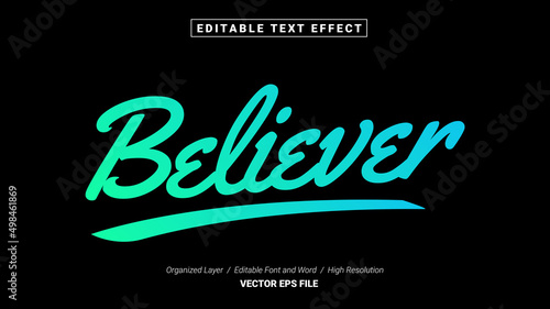 Stampa su tela Editable Believer Font
