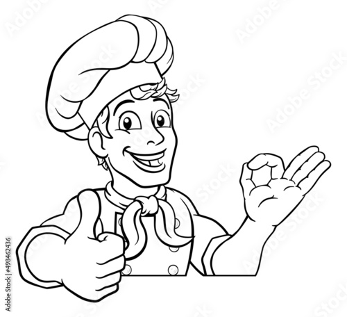 Chef Cook Baker Man Cartoon...