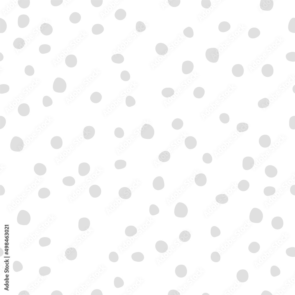 Polka dot seamless pattern with round hand drawn shapes