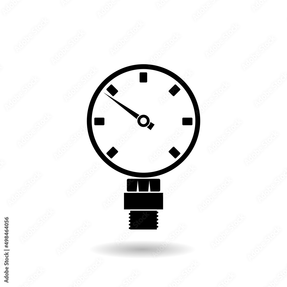 Pressure gauge manometer icon with shadow Pressure gauge manometer icon with shadow