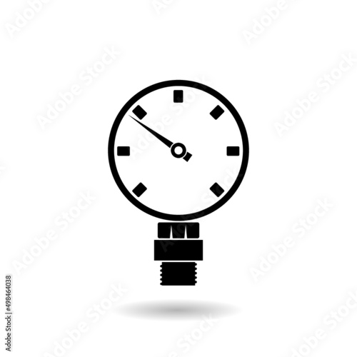 Pressure gauge manometer icon with shadow