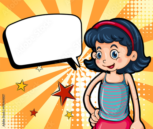 Empty bubble and facial expression retro comic banner design