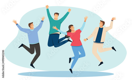 people celebrate ,  vector illustration 