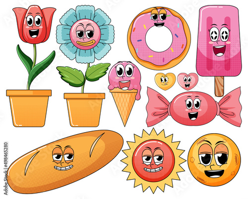 A various sweets on white background