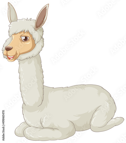An alpaca on white background