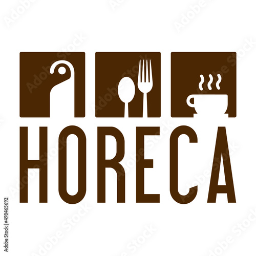 HoReCa icon vector on white. Hotel Restaurant Cafe.