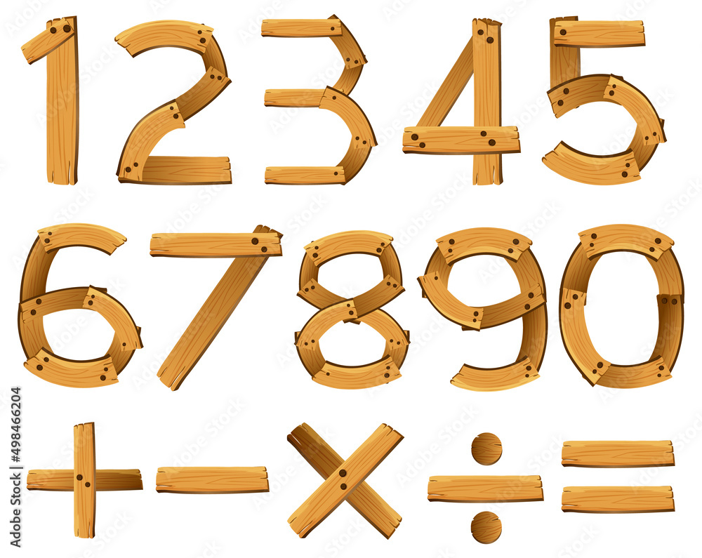 Number 0 to 9 with math symbols Number 0 to 9 with math symbols