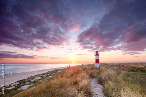 travel to the romantic destination, lighthouse at the beach