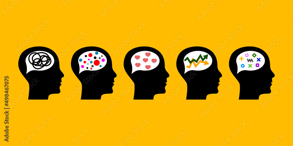 Naklejka premium Neurodiversity, differences of thinking icon