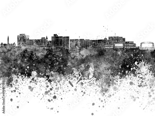 Duluth skyline in black watercolor