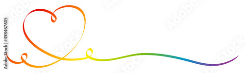 Herz Kalligrafie Banner Regenbogen