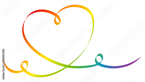 Einzelnes Herz Kalligrafie Regenbogen