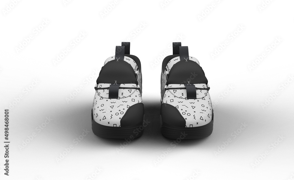 Obraz premium sneakers front view with shadow 3d render