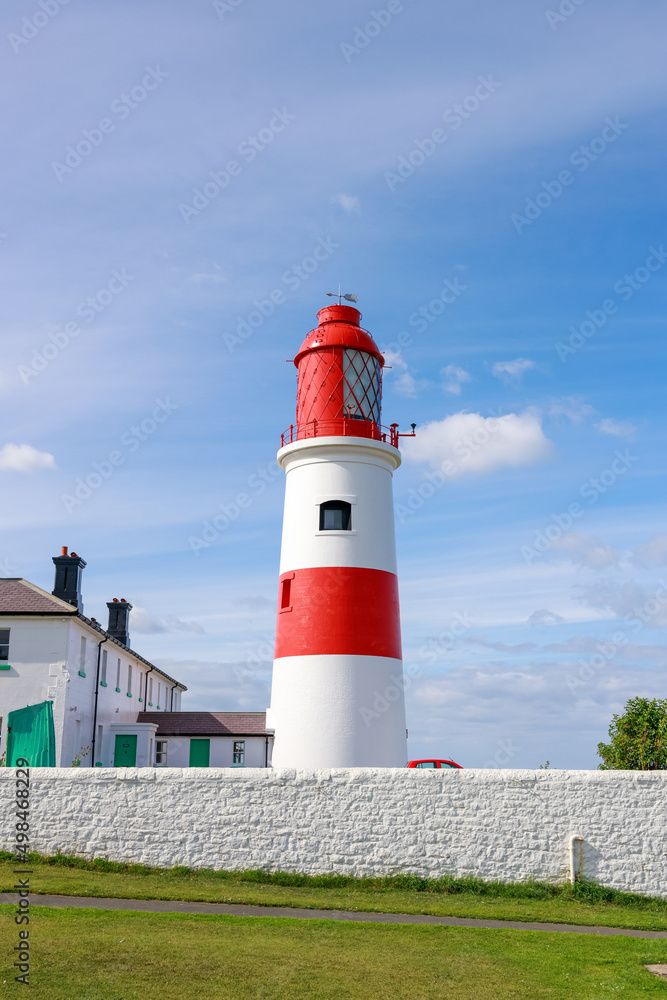 South South Shields UK: 29th July 2020:  Souter Lighthouse and The Leas on a lovely summer day. North East tourist destinatio UK: 29th July 2020:  Souter Lighthouse and The Leas on a lovely summer day