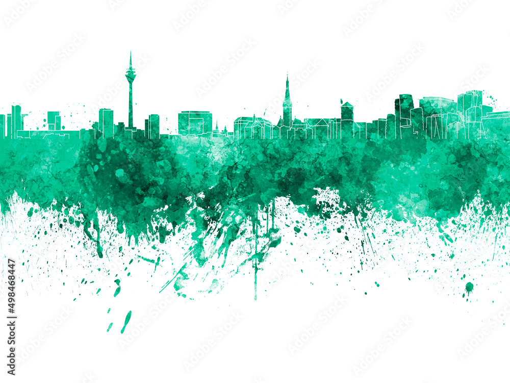 Obraz premium Dusseldorf skyline in watercolor