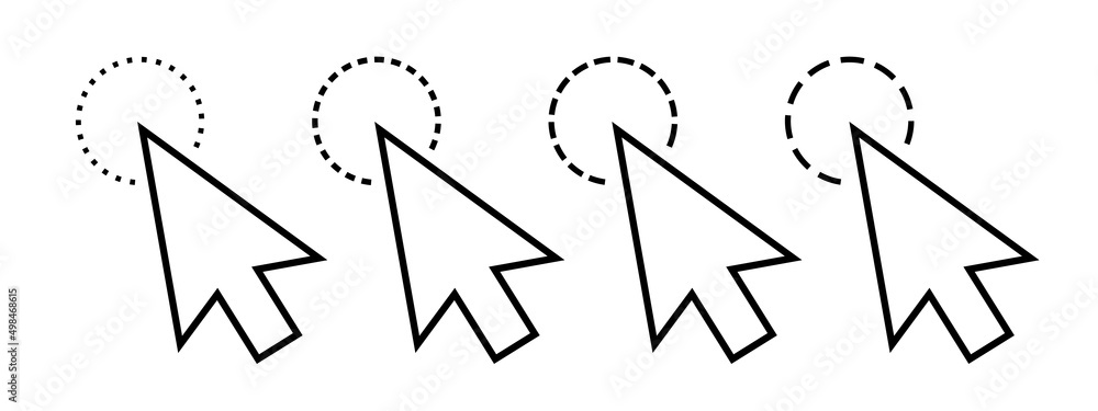 Vetor de Computer mouse click icons set.Arrow mouse cursor icons ...