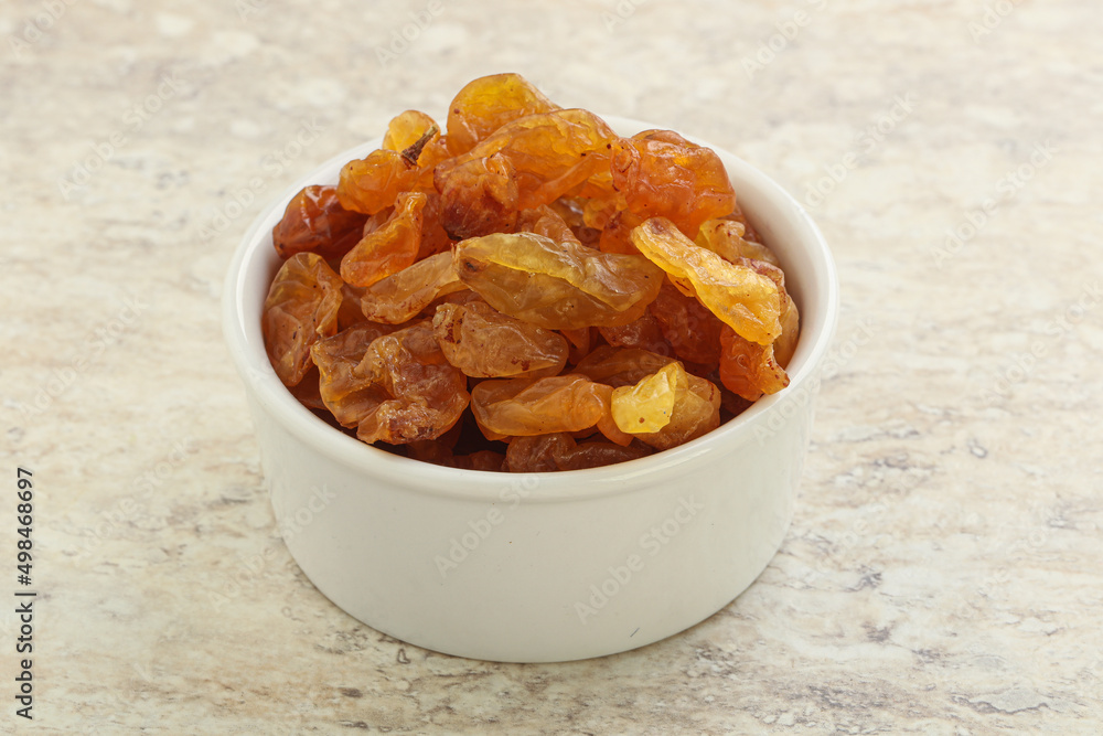 Sweet yellow raisin in the bowl Sweet yellow raisin in the bowl