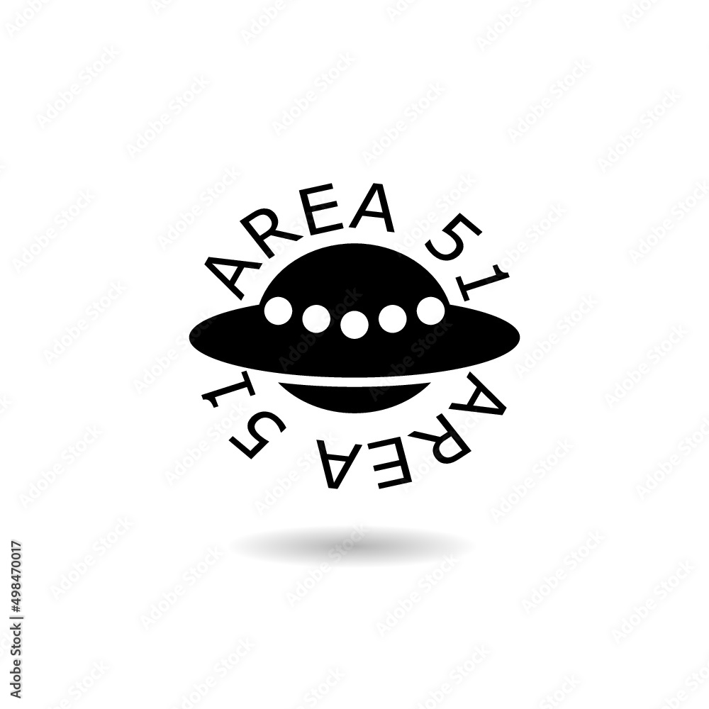 Area 51 sign icon with shadow Area 51 sign icon with shadow