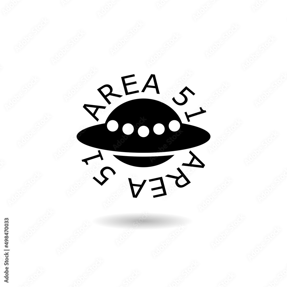 Area 51 sign icon with shadow Area 51 sign icon with shadow
