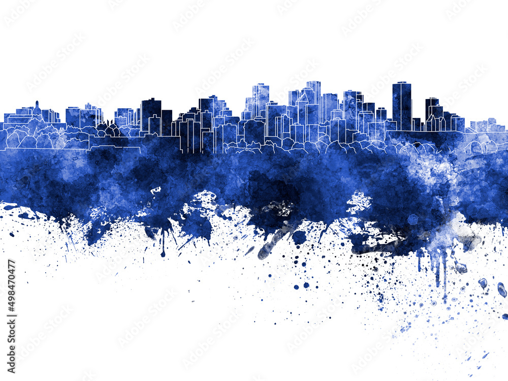 Fototapeta premium Edmonton skyline in watercolor background