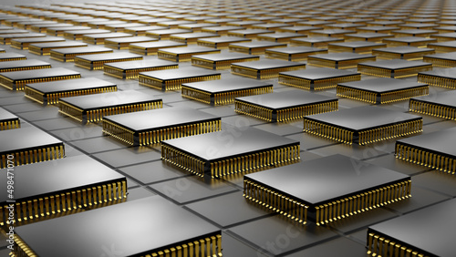 Conveyor in the production of serial production of semiconductor chips. 