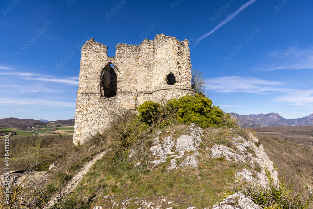 Ruins of the castle of Soyans in Provence in the Drôme, France
