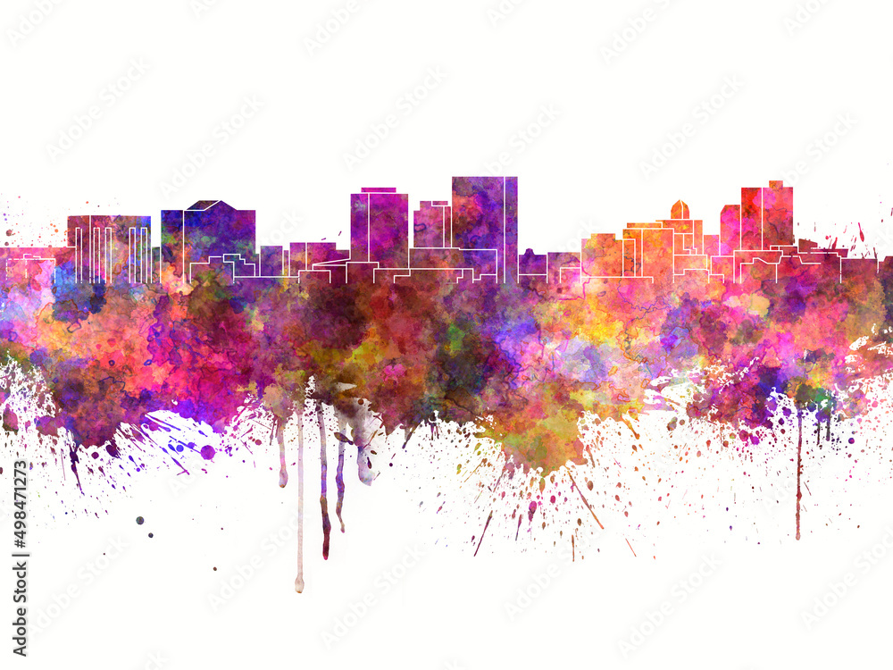 Fototapeta premium El Paso skyline in watercolor background