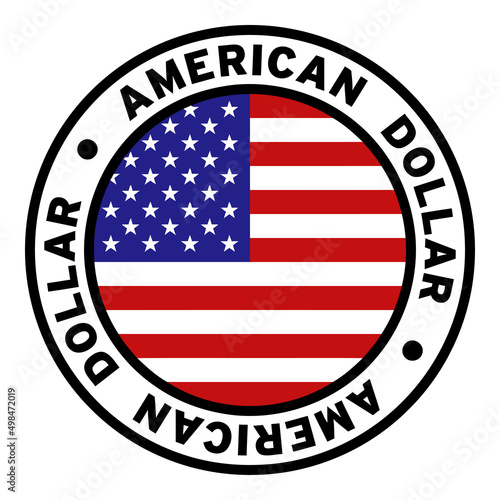Round American Dollar United States Flag Clipart