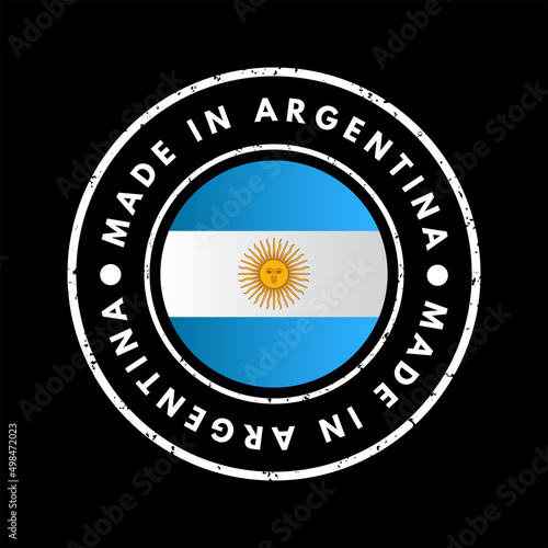 Made in Argentina text emblem stamp, concept background