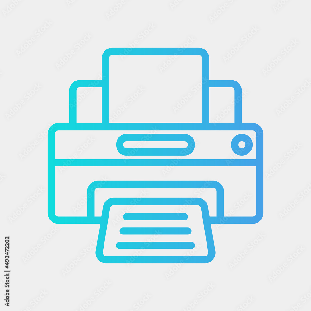 Printer icon in gradient style, use for website mobile app presentation Printer icon in gradient style, use for website mobile app presentation