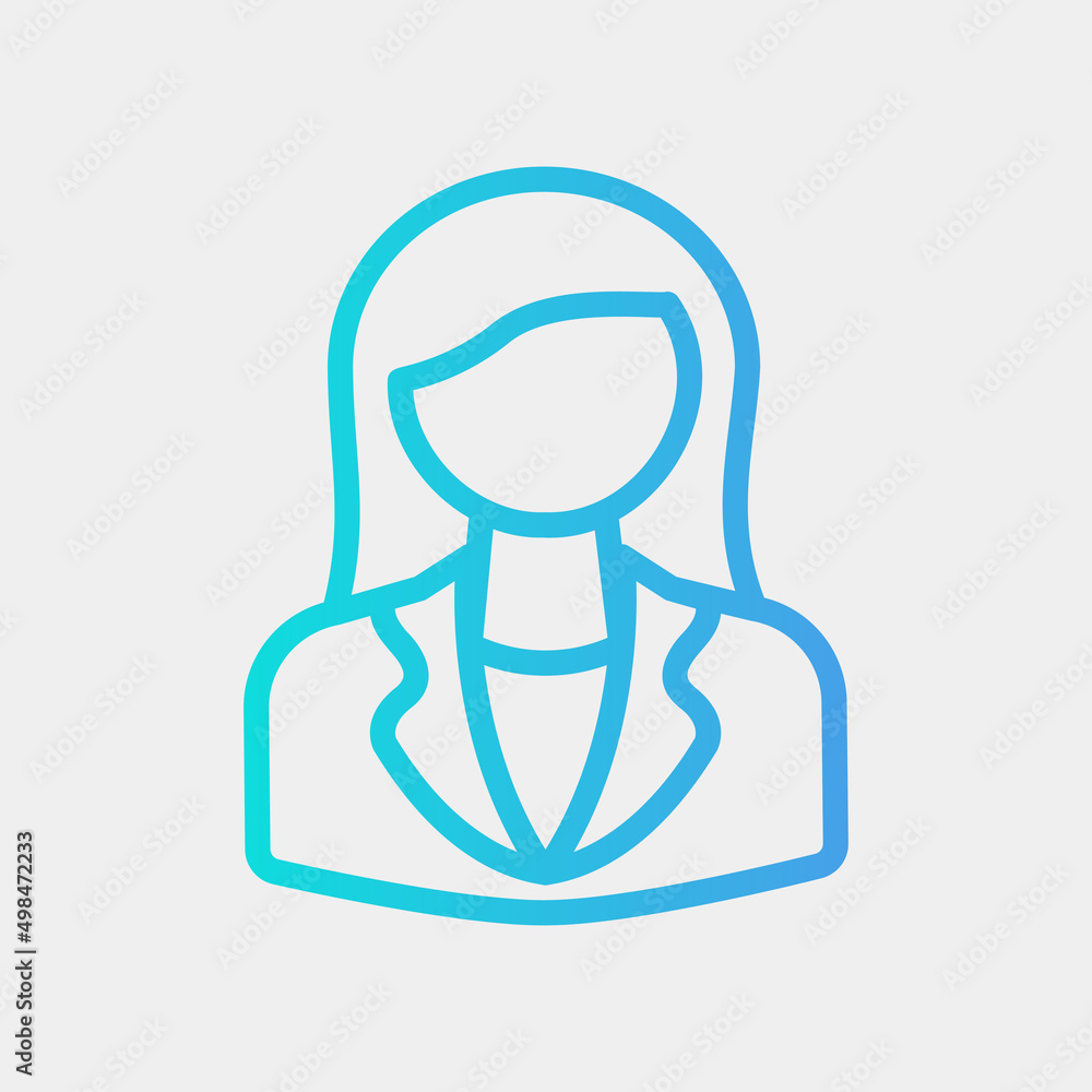 Woman employee icon in gradient style, use for website mobile app presentation Woman employee icon in gradient style, use for website mobile app presentation