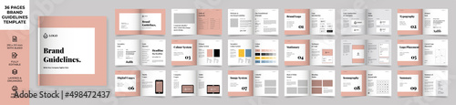 Square Brand Guideline Template, Simple style and modern layout Brand Style, Brand Book, Brand Identity, Brand Manual, Guide Book, Brand Guideline Presentation
