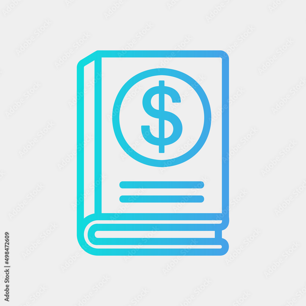 Finance book icon in gradient style, use for website mobile app presentation Finance book icon in gradient style, use for website mobile app presentation