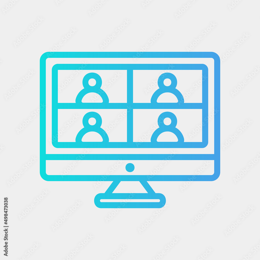 Online meeting icon in gradient style, use for website mobile app presentation Online meeting icon in gradient style, use for website mobile app presentation