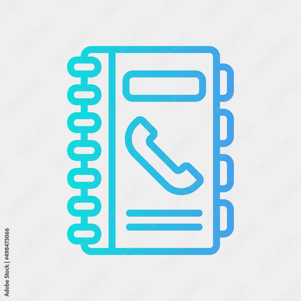 Contact book icon in gradient style, use for website mobile app presentation Contact book icon in gradient style, use for website mobile app presentation