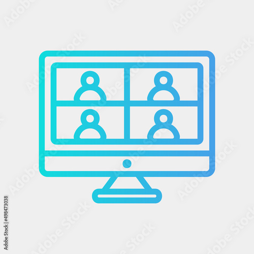 Online meeting icon in gradient style, use for website mobile app presentation