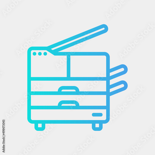 Photocopier icon in gradient style, use for website mobile app presentation