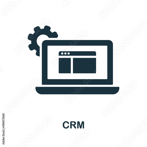Crm flat icon. Colored element sign from marketing collection. Flat Crm icon sign for web design, infographics and more.