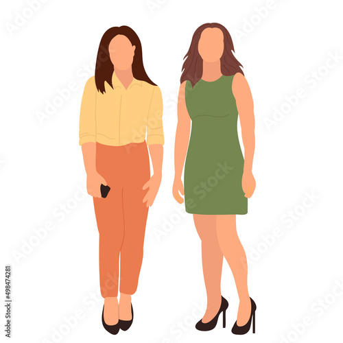 woman, girl flat design, isolated