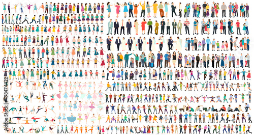 people big set flat design, isolated, vector