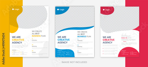 Professional Corporate flyer design template layout, business colorful A4 Size leaflet vector