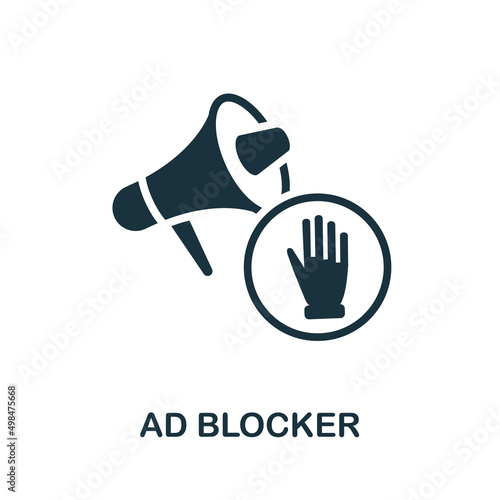 Ad Blocker flat icon. Colored element sign from marketing collection. Flat Ad Blocker icon sign for web design, infographics and more.
