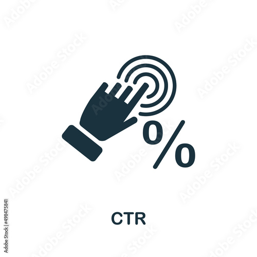 Ctr flat icon. Colored element sign from marketing collection. Flat Ctr icon sign for web design, infographics and more.