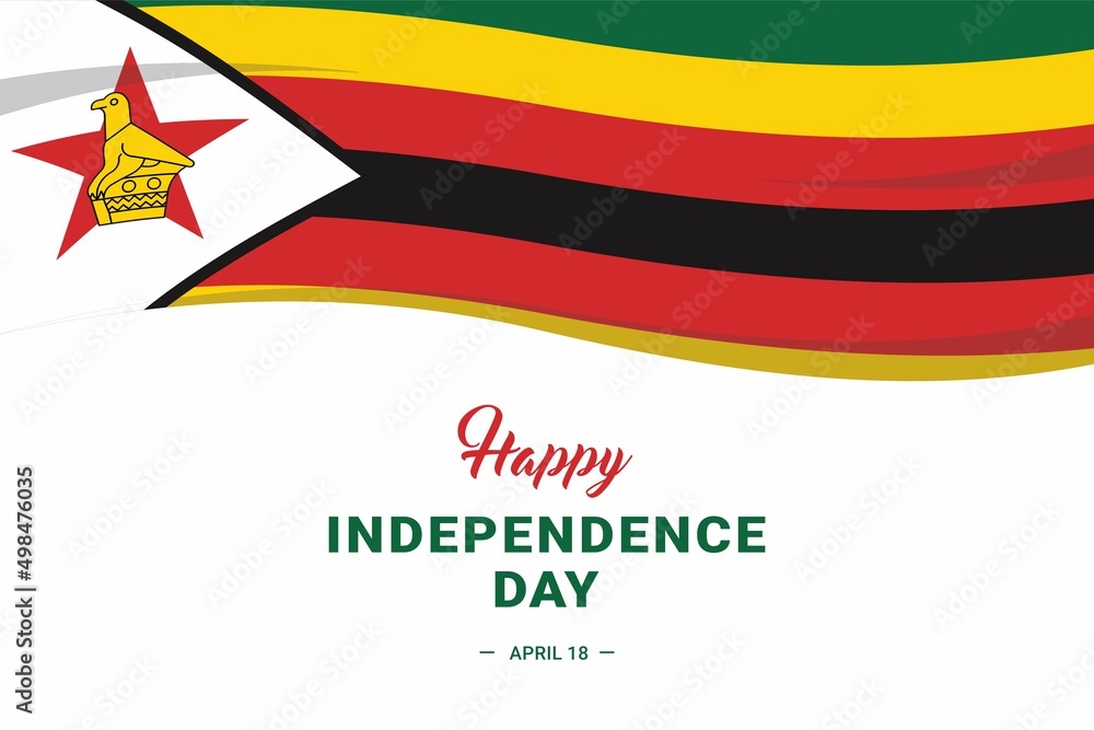Zimbabwe Independence Day. Vector Illustration. The illustration is suitable for banners, flyers, stickers, cards, etc.	 - obrazy, fototapety, plakaty 